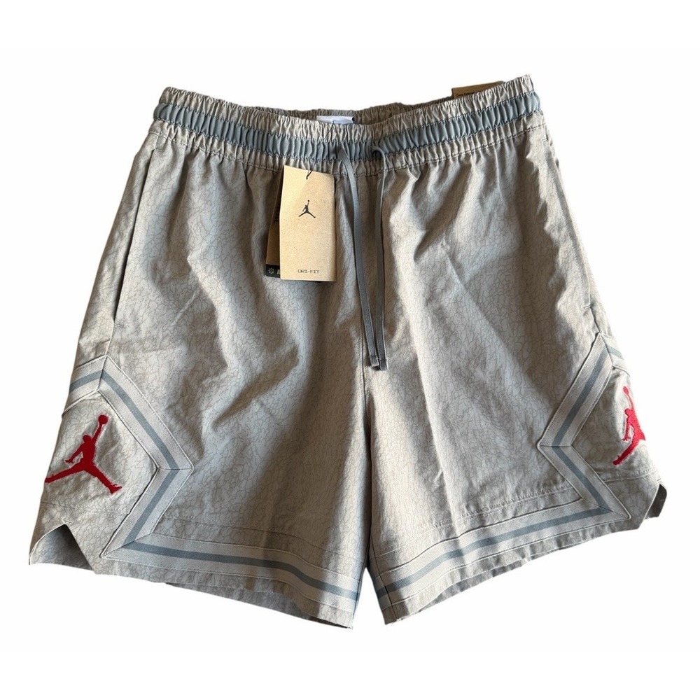 NWT Jordan Dri Fit Diamond Shorts Men's Small Gray Basketball Active 5"